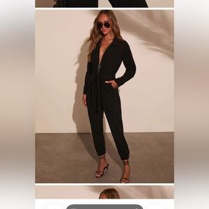 VICI Black Zip-Front Utility Romper – Size Large